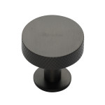 M Marcus Heritage Brass Knurled Disc Design Cabinet Knob with Rose 32mm 